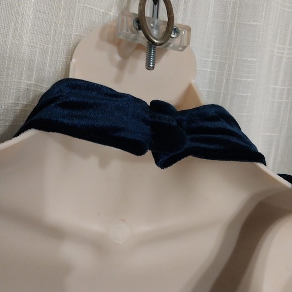 Reggio Dark Blue Velvety Sleeveless Maxi Dress Sz 10 - Picture 6 of 7